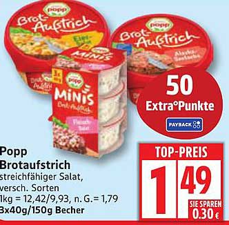 Popp Brotaufstrich – Streichfähiger Salat in verschiedenen Sorten