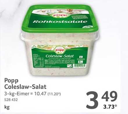 Popp Coleslaw-Salat 3 kg Eimer
