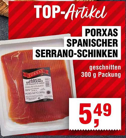PORXAS spanischer Serrano-Schinken 300 g