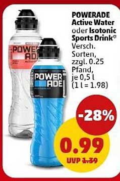 POWERADE Active Water oder Isotonic Sports Drink – jetzt nur 0,99 €