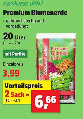 Premium Blumenerde 20 Liter - gebrauchsfertig und vorgedüngt