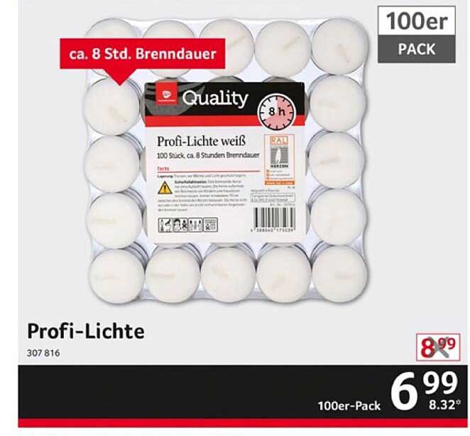 Profi-Lichte 100 Stück - Qualität, die überzeugt