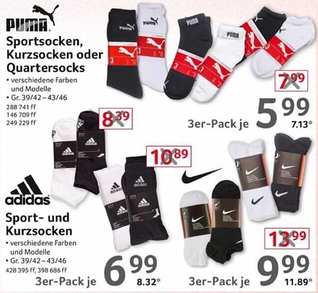 PUMA Sportsocken, Kurzsocken oder Quarter Socks - 3er-Pack