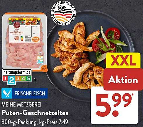 Puten-Geschnetzeltes - 800 g Packung