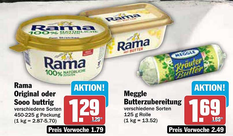 Rama Original oder Sooo buttrig verschiedene Sorten 450-225 g Packung