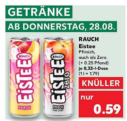 RAUCH Eistee Pfirsich, auch als Zero