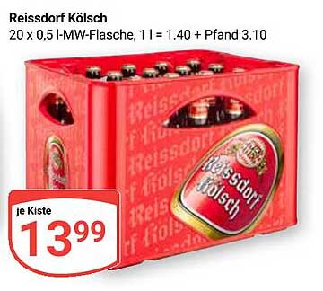 Reissdorf Kölsch - 20 x 0,5 l-MW-Flasche