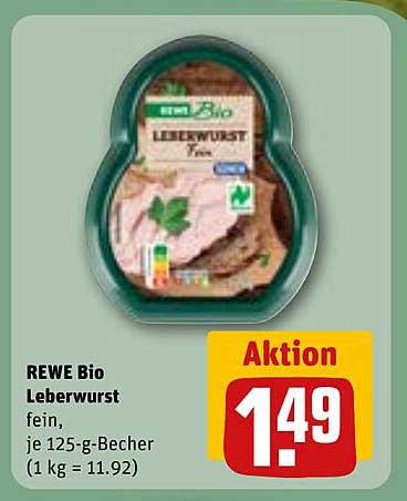REWE Bio Leberwurst fein, je 125-g-Becher