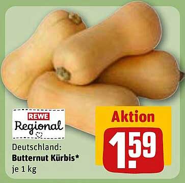 REWE Regional: Butternut Kürbis je 1 kg