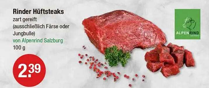 Rinder Hüftsteaks - zart gereift von Alpenrind Salzburg