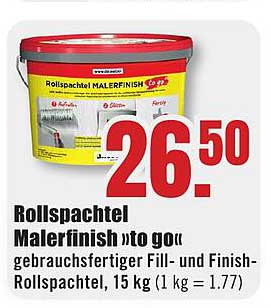 Rollspachtel Malerfinish »to go« - gebrauchsfertiger Fill- und Finish-Rollspachtel, 15 kg