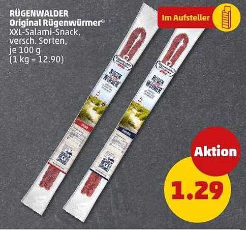 Rügenwalder Original Rügenwürmer XXL-Salami-Snack