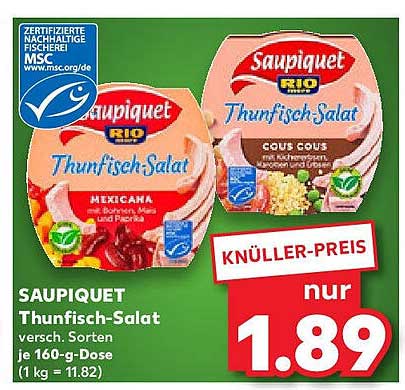 SAUPIQUET Thunfisch-Salat, verschiedenste Sorten je 160-g-Dose