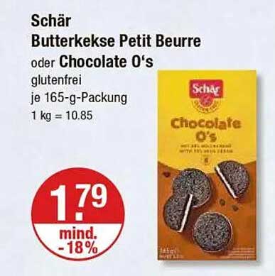 Schär Butterkekse Petit Beurre oder Chocolate O's - glutenfrei