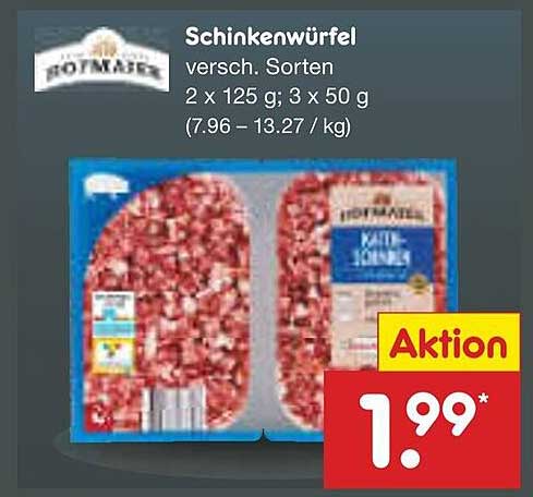 Schinkenwürfel - verschiedene Sorten