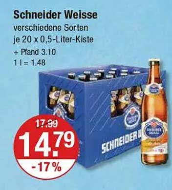 Schneider Weisse - verschiedene Sorten je 20 x 0,5-Liter-Kiste