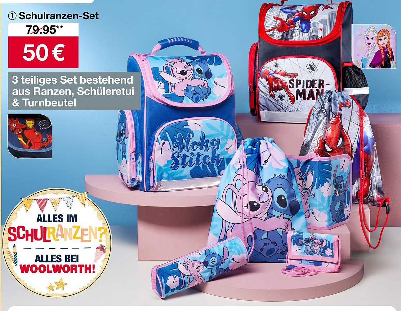 Schulranzen-Set – 3 teiliges Set bestehend aus Ranzen, Schuletui & Turnbeutel