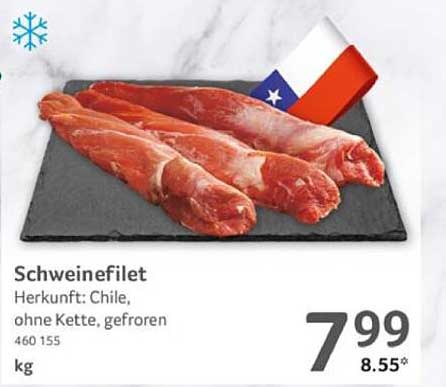 Schweinefilet, Herkunft: Chile, ohne Kette, gefroren