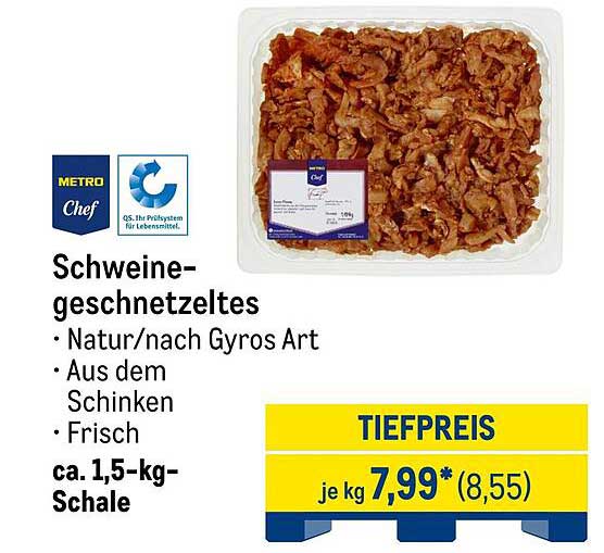 Schweinegeschnetzeltes - Natur/nach Gyros Art