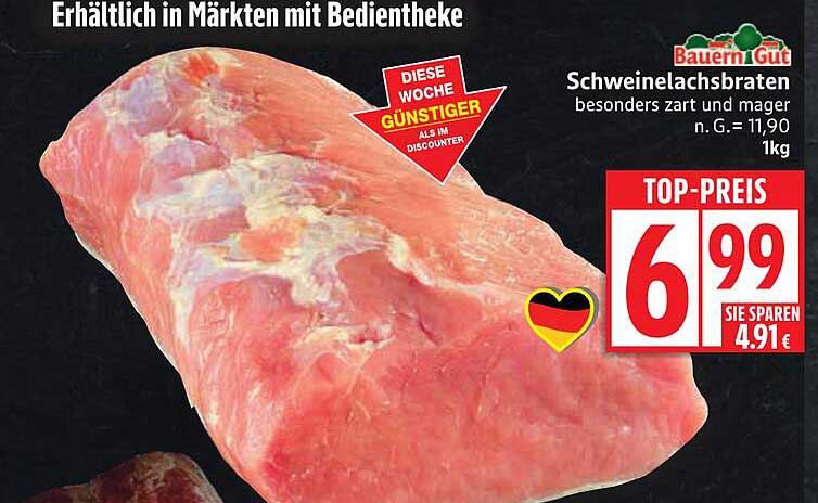 Schweinelachsbraten besonders zart und mager