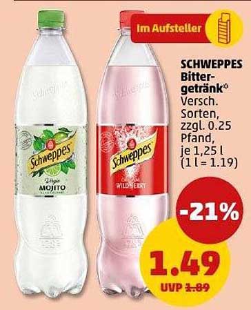 Schweppes Bittergetränk - Verschiedene Sorten