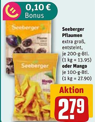 Seeberger Pflaumen oder Mango - Aktionsangebot