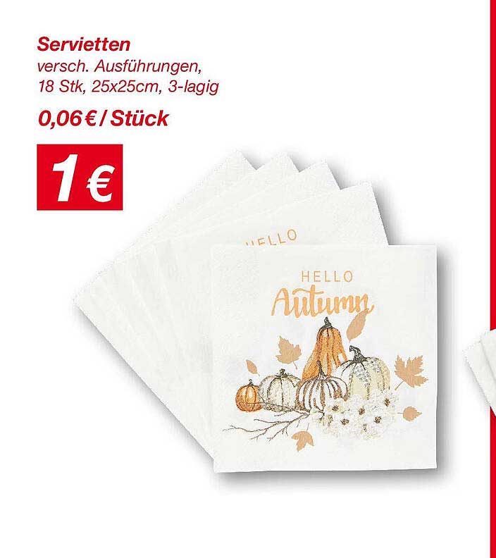 Servietten, verschiedene Ausführungen, 18 Stk, 25x25cm, 3-lagig