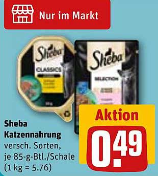 Sheba Katzennahrung, verschiedene Sorten, je 85-g-Btl./Schale