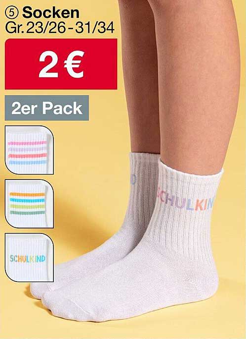 Socken Gr. 23/26-31/34, 2er Pack
