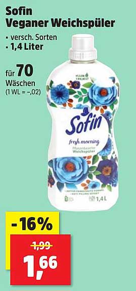 Sofin Veganer Weichspüler - verschiedene Sorten - 1,4 Liter