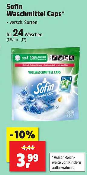 Sofin Waschmittel Caps – verschiedene Sorten für 24 Wäschen