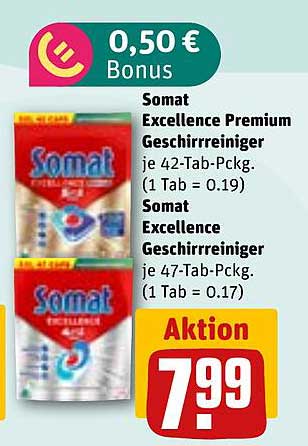 Somat Excellence Premium Geschirrreiniger 42-Tab-Pckg / 47-Tab-Pckg