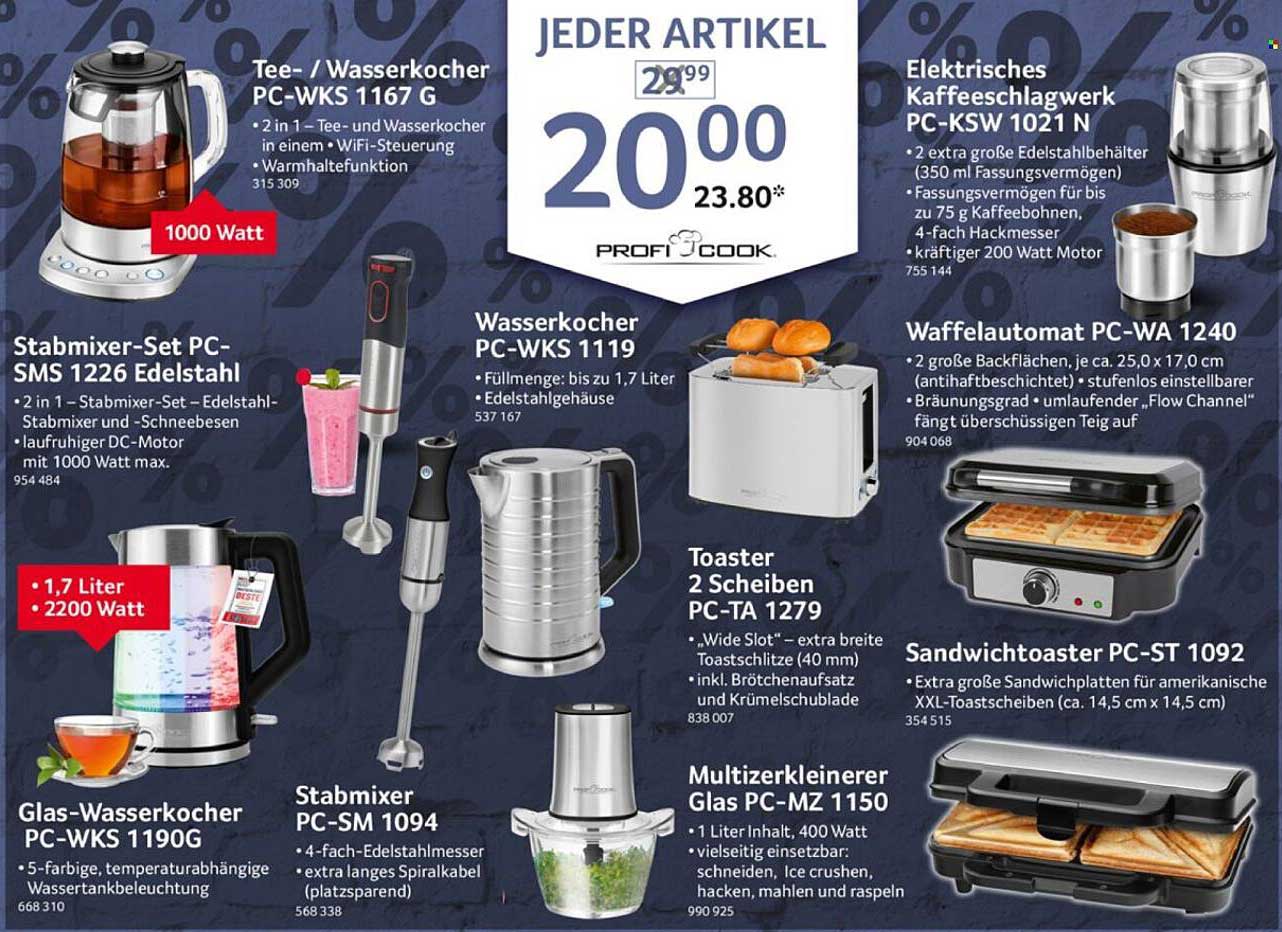 Stabmixer-Set PC-SMS 1226 Edelstahl