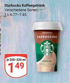 Starbucks Kaffeegetränk 200-220 ml – Verschiedene Sorten
