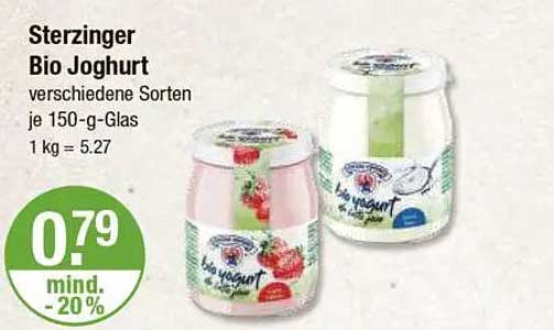Sterzinger Bio Joghurt - verschiedene Sorten je 150-g-Glas