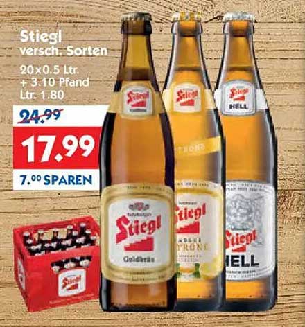 Stiegl Bier - 20er Kiste in verschiedenen Sorten