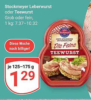 Stockmeyer Leberwurst oder Teewurst, je 125–175 g