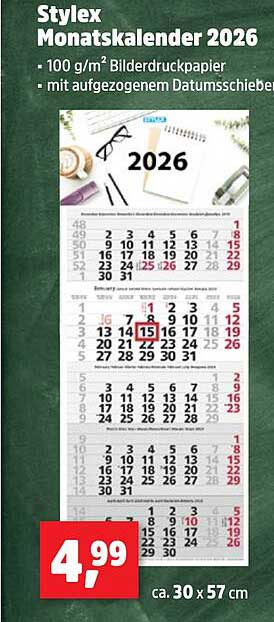 Stylex Monatskalender 2026