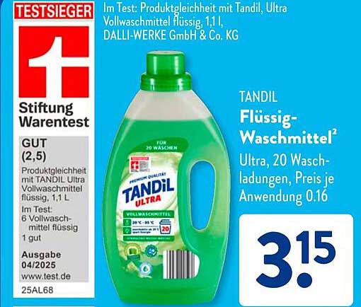 TANDIL Flüssig-Waschmittel Ultra 1,1 l – Effizient und Umweltfreundlich