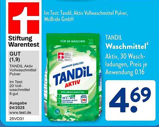TANDIL Waschmittel Aktiv, 30 Waschladungen