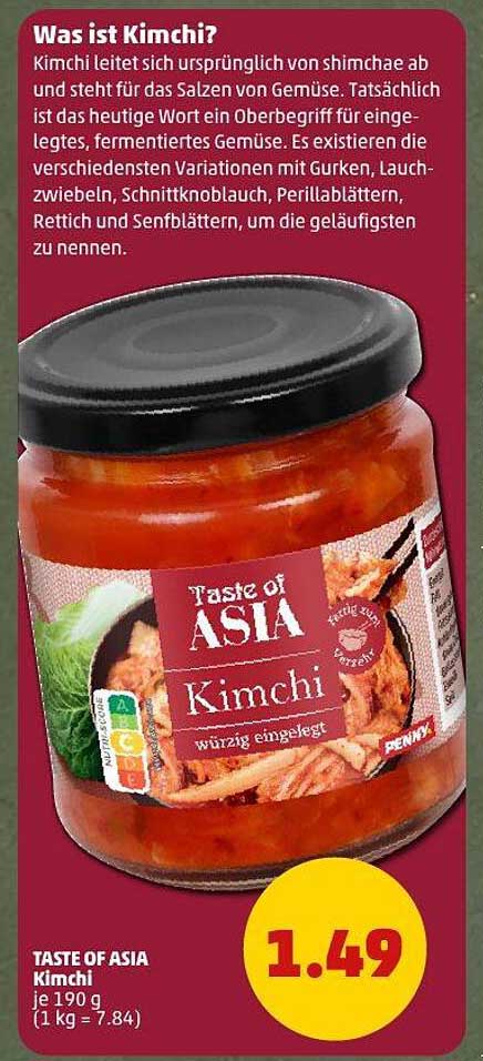 TASTE OF ASIA Kimchi 190 g - würzig eingelegt
