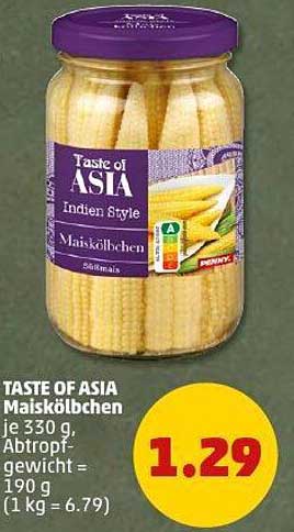 TASTE OF ASIA Maiskölbchen 330 g
