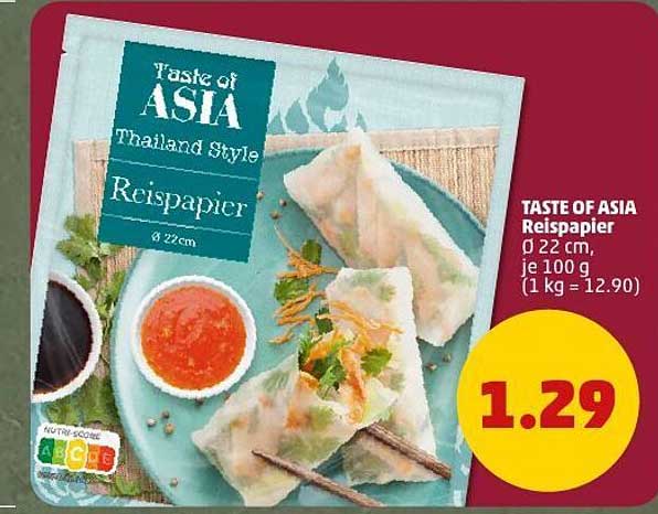 TASTE OF ASIA Reispapier Ø 22 cm, je 100 g