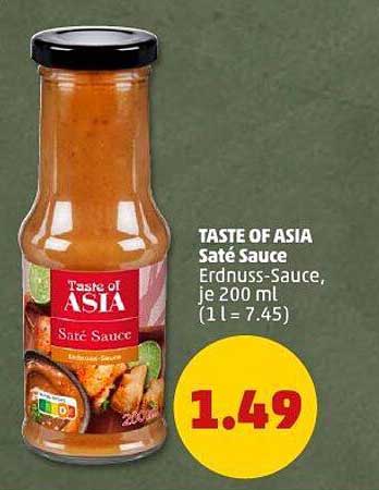 TASTE OF ASIA Saté Sauce - Erdnuss-Sauce, je 200 ml