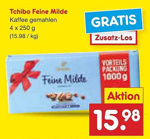 Tchibo Feine Milde Kaffee gemahlen 4 x 250 g