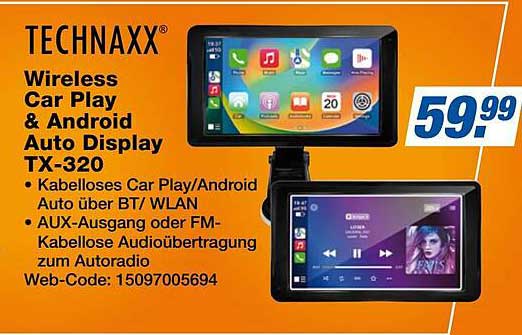 TECHNAXX® Wireless Car Play & Android Auto Display TX-320