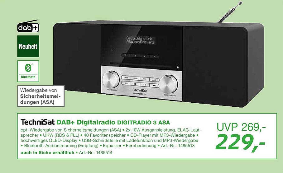 TechniSat DAB+ Digitalradio DIGITRADIO 3 ASA