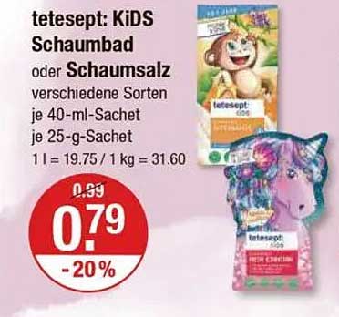tetesept: KiDS Schaumbad oder Schausalz verschiedene Sorten 40-ml-Sachet je 25-g-Sachet