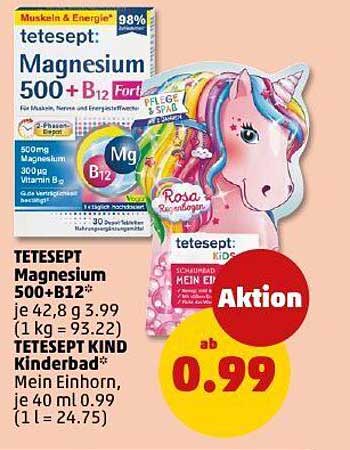 tetesept Magnesium 500 + B12 Fort und tetesept KIND Kinderbad