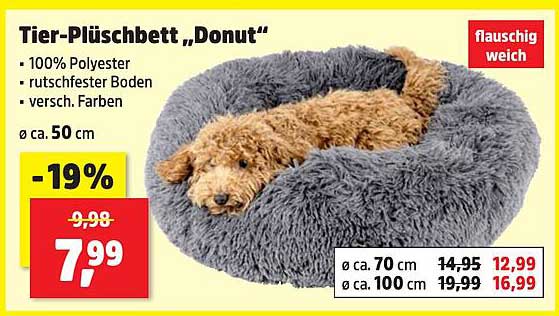 Tier-Plüschbett „Donut“